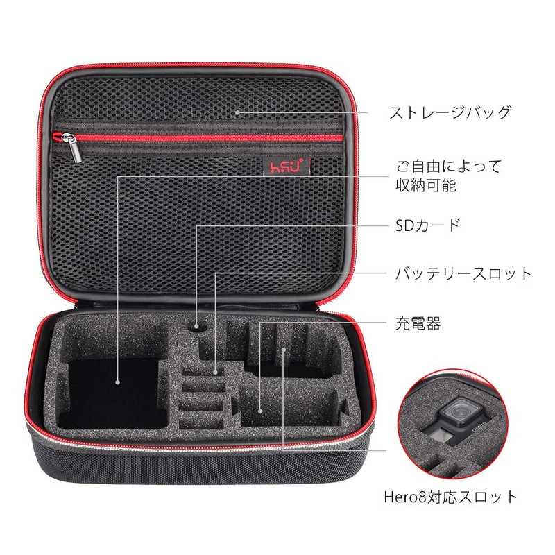 HSU Gopro Case, Storage, Hard Case, Compatible with All GoPro