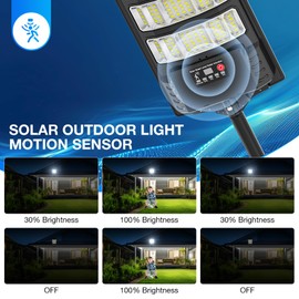 Heisolcool Solar Street Lights Outdoor Waterproof,Wide Angle Flood Light, 5730 LED Solar Parking Light with Motion Sensor and Remote Control for Outdoor, Streets, Courtyards,Parking Garages,-1Pack