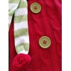 Whimsical Unique 19" Red Sweater Scarf Knit Christmas Stocking, Snowman