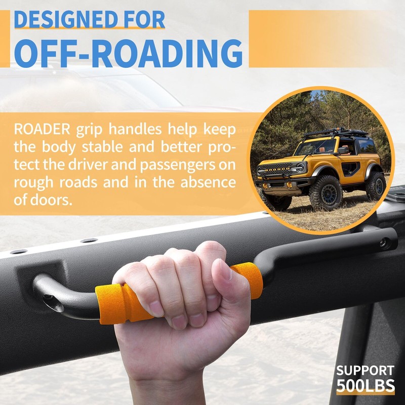 ROADER Bronco Front & Rear Roll Bar Grab Handles for