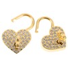 WOONEKY 2Pcs Gold Heart Shaped Padlock with Sparkly Rhinestones Love