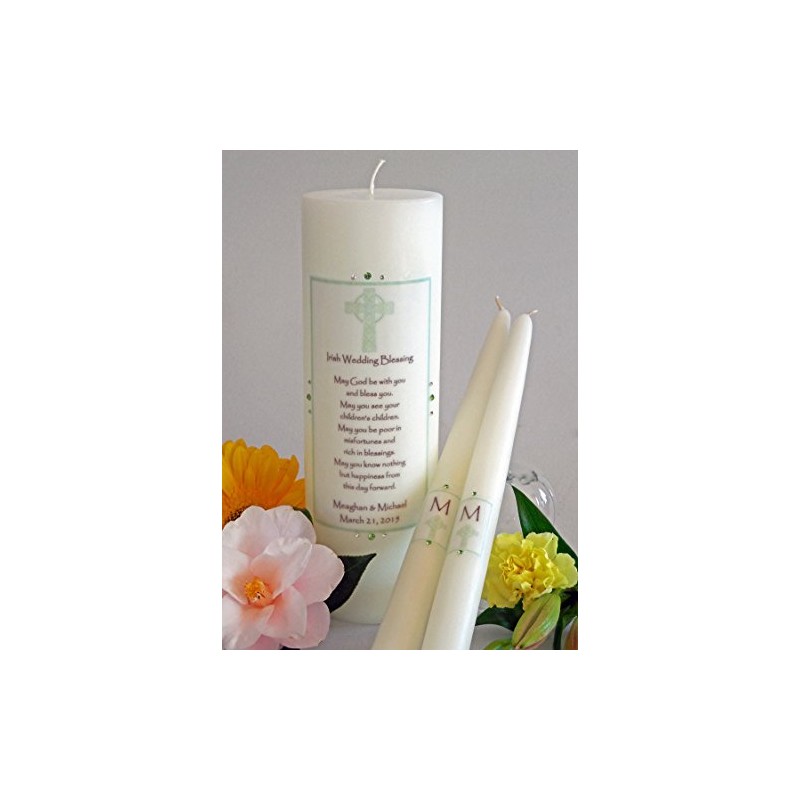 Green Cross Irish Wedding Unity Candles