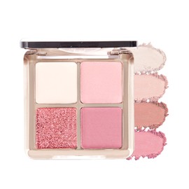 HESBUTY アイシャドウパレット 4色 アイメイク マット ラメ パール グラデーション コスメ アイシャドウ メイクパレット（01-ピンクブラウン）