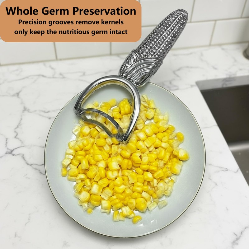 Corn Peeler for Corn on the Cob, Silver