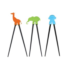 KB KITCHEN BASICS CHOPSTIX Training Chopsticks, Animal Pattern (1-Pack) - Vibrant & Fun Educational Chopsticks with Easy-to-Use Design, Ideal for Kids and Beginners (Assorted Colors)