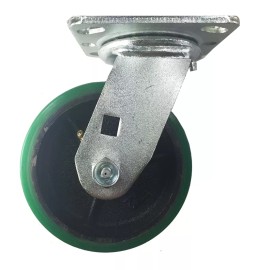 Hy-Weld 5" x 2"  Polyurethane on Cast Iron (Green) - Swivel