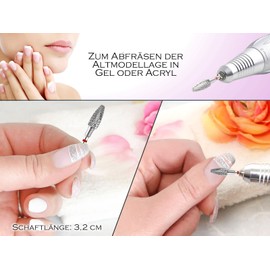 Carbide Nail Cutter Bit Manicure Nail Art Grinder Nail File with Cross Toothing Cones Shape Pedicure Attachment Sanding Body for Working on Gel Nails and Acrylic Nails (Fine)