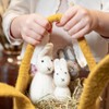Gry & SIF Rabbit Family Made of Felt, Standing, Handmade,
