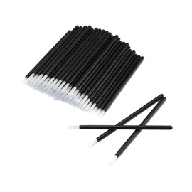 50 Pcs Black 3.54'' Lip Applicators Disposable, Lip Gloss Wands, Cookie Paint Brush Disposable Lip Applicators, Nail Polish Brushes Makeup Tool for Cookie Paint, Painting, Detail Brush