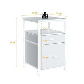 Herture Mini Fridge Stand with 3 Storage, Mini Fridge Cabinet, Beverage Fridge Table, Heavy Duty 18.11" L* 18.11" W Tabletop, for Dorm, Apartment,Office, Bedroom Black HB03BXW