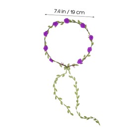 PACKOVE 7Pcs Floral Headband Flower Crown Garland Hair Accessories for Weddings Festivals Parties Lightweight Versatile Boho Floral Headpiece