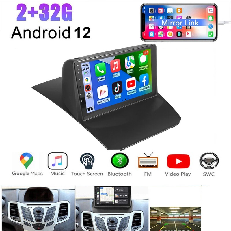 Paddsun Android 12 Car Navigator For 2009-2017 Ford Fiesta 2+32G