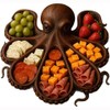 Octopus Charcuterie Platter - Large Size15.5 Wooden Serving Tray &