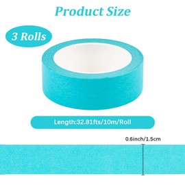 CRASPIRE 3 Rolls Green Masking Tape 11yds X 0.6in(33 Total Yards) Paper Colored Painters Multi-Purpose Adhesive Textured Labeling Tape DIY Crafts for Home Office Classroom Arts Decoration Supplies