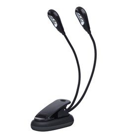 Music Light Music Light Clip On 6 LED Beads Dual Adjustable USB Charging Compatible with PC Work/Bedroom/Tabletop/Reading/Music Stand/Piano/Orchestra Pit,Black(6 Beads)