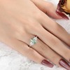 IRROYA Natural Moss Agate Wedding Rings 1.1 Carats Bezel Setting