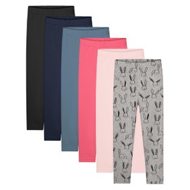 Resinta 6 Packs Toddler and Baby Girls Leggings Pants Full Length Pants Cotton Basic Leggings Stretchy Soft Tights for Kids