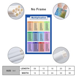 CZOURPVU Multiplication Table Poster for Kids Math Classroom Education12x18inch(30x45cm)
