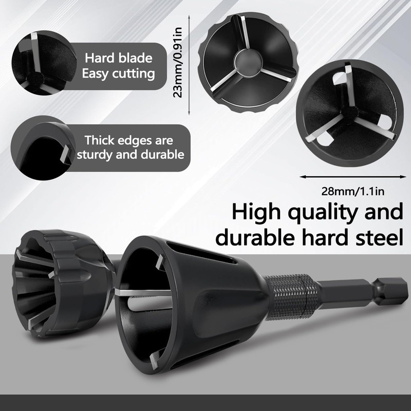 Thatyro 2 Pack Black Zinc Alloy Deburring External Chamfer Tool,