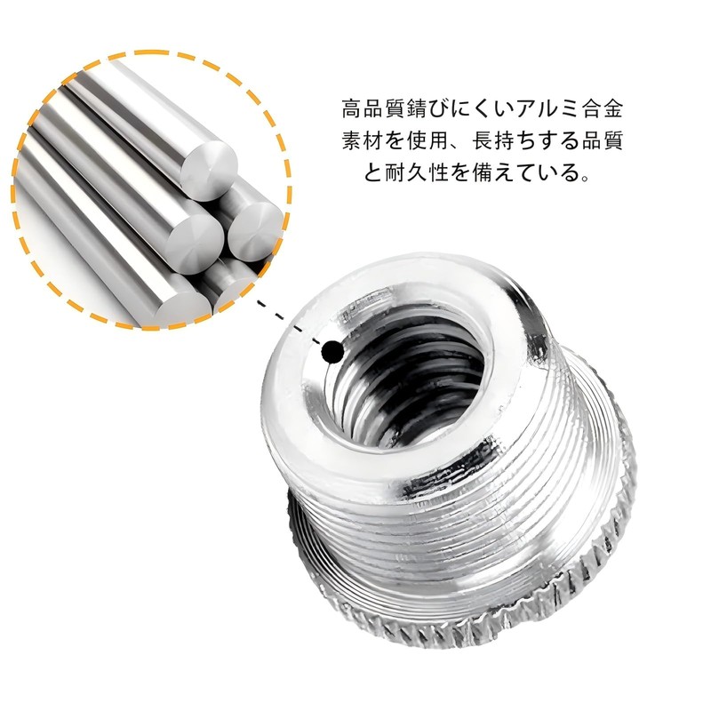 Nivithi Microphone Stand Adapter, Camera Screw Conversion, 1/4 inch Male