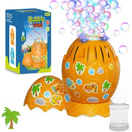 Bombble Dinosaur Eggs Bubble Toy, Bubble Machine Children 10,000+ Bubbles / Min with Bubble Solution for Wedding/Birthday/Party/Gift for Boys and Girls 3456789, Bubble Machine