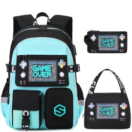 Scothen Boys Backpack, Cool Luminous School Backpacks for Boys with Lunch Bag Pencil Case, Kids Backpack Kindergarten Elementary Middle School Book Bags for Teen Boy Children with USB Charging Port