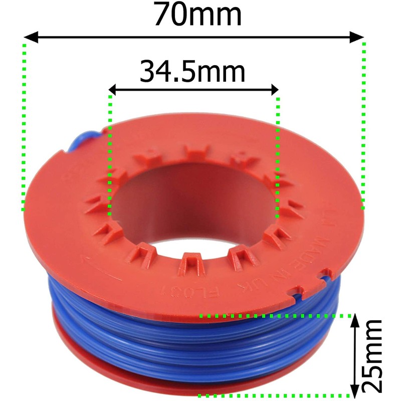 SPARES2GO 7m Line & Spool for Flymo ET21 Mini Trim