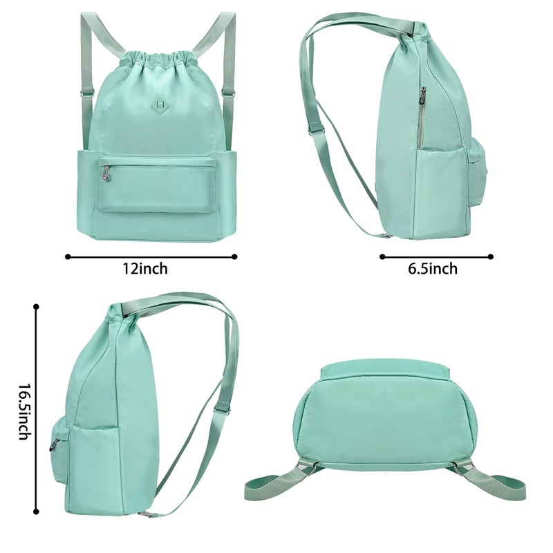 BAVELOE Drawstring Backpack with Wet Pocket Gym Backpack Water-Resistant Cinch