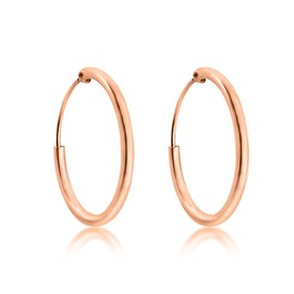 DTPsilver® 925 Sterling Silver Rose Gold-Plated Hoop Earrings - Small/Medium/Large - Thickness 2 mm - Diameter: 10, 12, 14, 16, 18, 20, 25, 30, 35, 40, 50, 60, 70, 80 mm, Sterling Silver