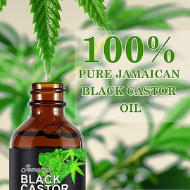Aceite de ricino negro jamaicano, aceite de ricino orgánico prensado en frío sin refinar, aceite de ricino natural puro para el crecimiento del cabell
