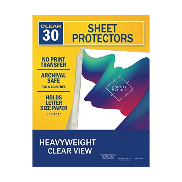 Samsill Sheet Protectors for 3 Ring Binder 8.5 x 11