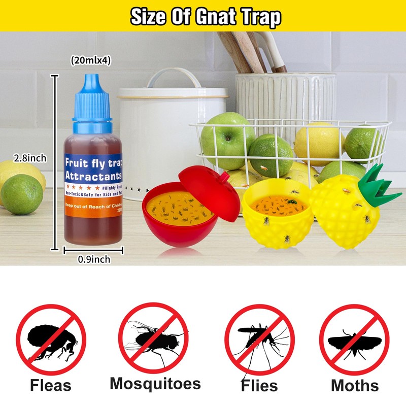 Fruit Fly Trap Refill Liquid,Indoor Fruit Fly Trap for Home