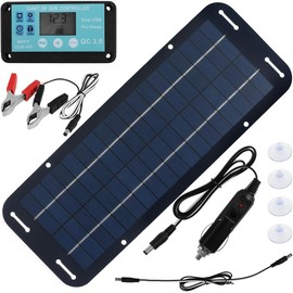 Solar Panel Kit, 30W 12V Solar Panel Charge Kit with 10A Solar Charge Controller Polycrystalline Silicon Solar Panel Starter Kit for 12V Car RV Boat Marine Trailer