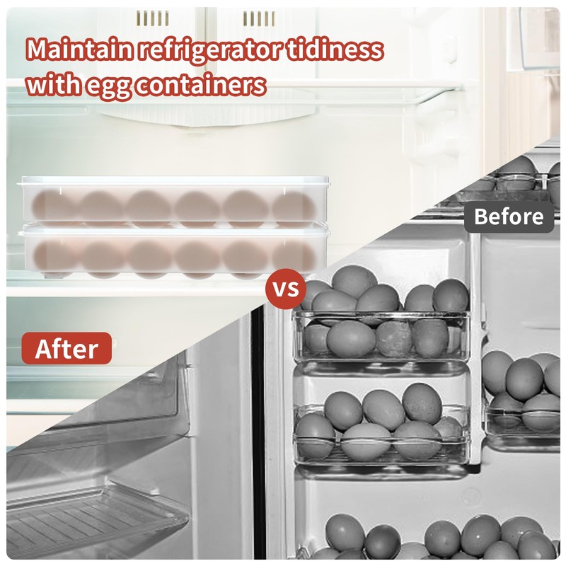 Newness Deviled Egg Containers with Lid, (Set of 2), Plastic