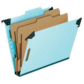 Pendaflex Hanging Classification Folders, Legal Size, 6 Section, 2" Expansion, Blue, 1/3 Cut, 10/BX (59352EE)