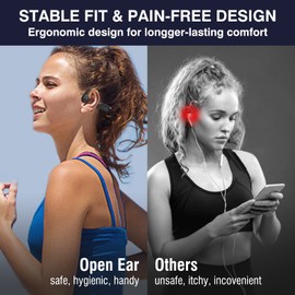 Bone Conduction Headphones, 2023 Upgraded Open-Ear Wireless Bluetooth Sports Headphones with Mic, 10Hr Playtime, Bluetooth 5.2 Wireless Earphones Waterproof for Workout, Running, Biking, Hiking, Gym