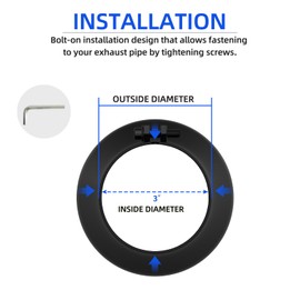 AUTOSAVER88 3" Inlet Black Exhaust Tips, 3 Inch Inlet 4.5 in Outlet 9in Overall Length Stainless Steel Exhaust Tip Powder Coated Finish Tailpipe