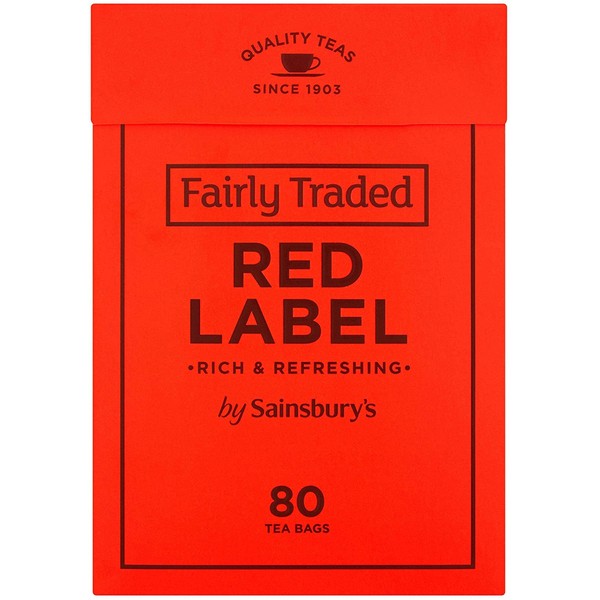 Sainsbury's Red Label Back Tea | 80 Teabags | Fairtrade Tea from England