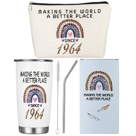 ANWNK 60th Birthday Gifts for Women,20 oz Stainless Steel Vacuum Insulated Tumblers and Makeup Bag,Funny 1964 Birthday Gifts