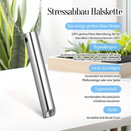 kodivenj Höki Stress Relief Necklace, Against Anxiety with Stress Relief Rings Mindful Breathing Necklace Stress Relief Mindful Breathing Necklace for Men Women Meditation Slow Breathing, Stainless