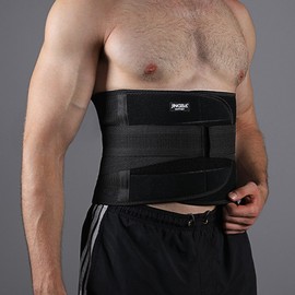 7052 Wide Dual-Velcro Waist Support Belt for Lumbar and Abdominal Stabilization and Impact Absorption 7052 Waist Support Black/XL 2ea