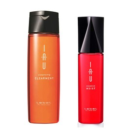 Lebel IAU Cleansing Clearment Hair Shampoo 200 ml & Lebel IAU Hair Essence Moist 100 ml Set (Green Tea Set)
