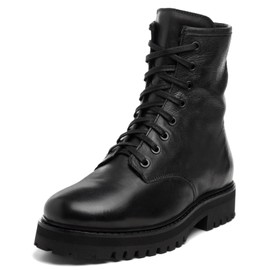 Thursday Boot Company Women's Lace up Leather Combat Boots, Black, 8.5