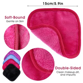 Molain 24 Pcs Makeup Remover Cloths, Microfiber Reusable Makeup Wipes for Skin Care, 6" x 6" Fast Drying Washcloth Makeup Eraser Travel Essentials Face Towels for Women