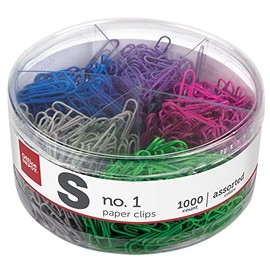 Office Depot® Brand #1 Paper Clip Combo Pack, 1", Assorted Colors, Pack Of 1,000