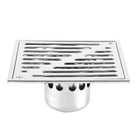 Yosoo Coladeras de Desagüe, Drenaje De Piso De Acero Inoxidable DesagüE Cuadrado Antiolor DesagüE De Ducha De Puerta Desmontable Calibre Grande para BañO Cocina BalcóN Uso (150 x 150 mm)
