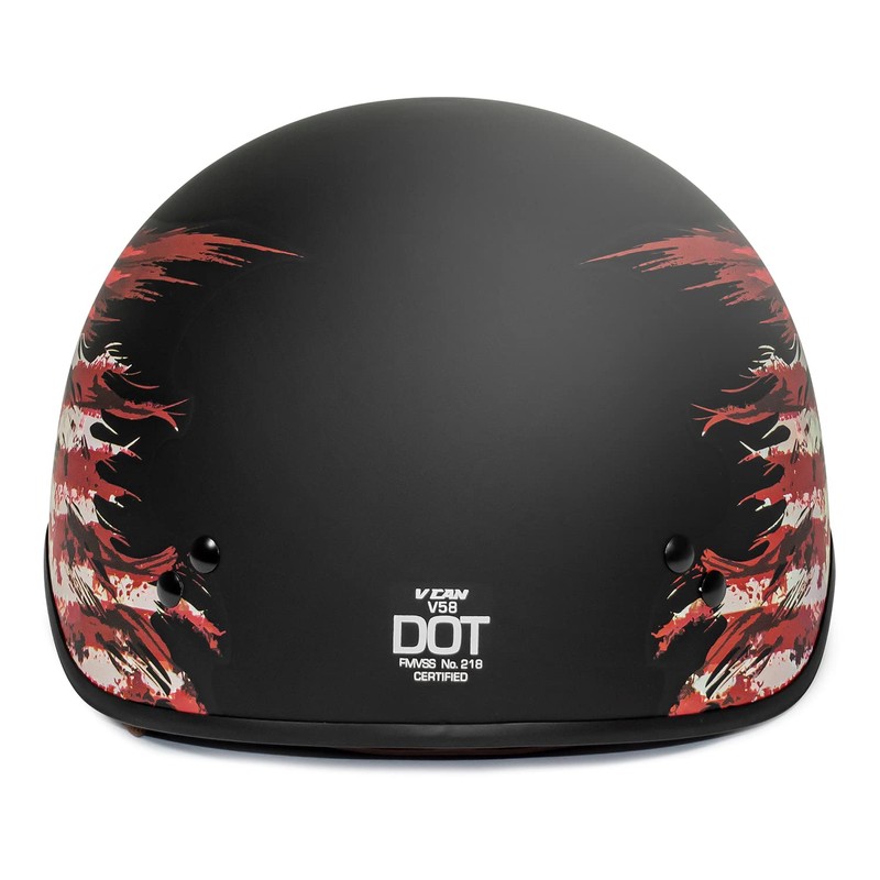 VCAN Cruiser Half Face Motorcycle Helmet with Drop-Down Sun Visor,