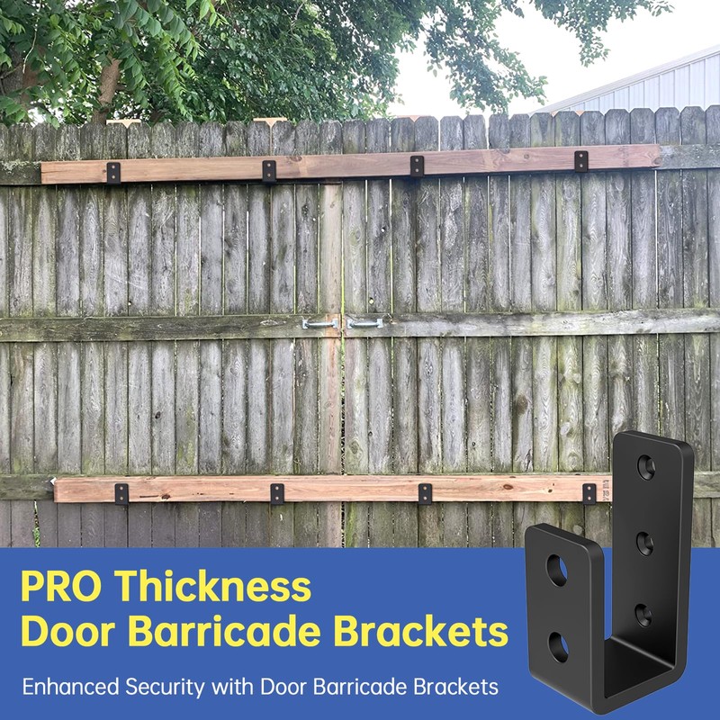 KOMOHOM 2x4 Door Barricade Brackets for Wood, U-Shaped Security Brackets