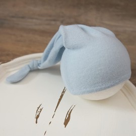 Newborn Photography Wraps with Hat Baby Photo Outfit Girl Stretch Blanket Infant Boy Props for Baby Photo Shoot (Blue)