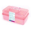 3C4G Pink and Gold Hard Case Makeup Storage Set -